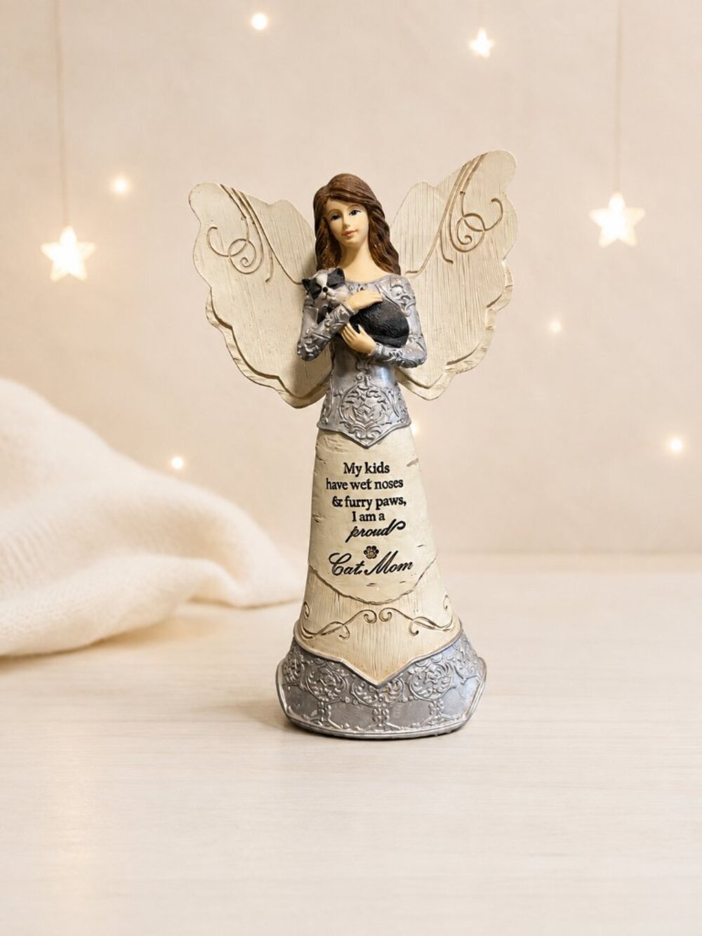 Elements Angel Cat Mom Figurine